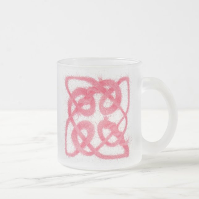 ROSE CELTIC KNOT Frosted Glass Mug (Right)