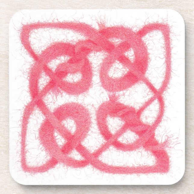 ROSE CELTIC KNOT Hard Plastic Coasters (Front)