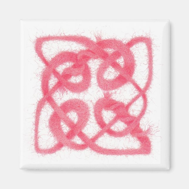 ROSE CELTIC KNOT Square Magnet (Front)