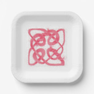 ROSE CELTIC KNOT Square Paper Plates