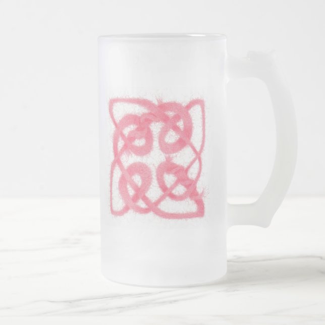 ROSE CELTIC KNOT Tall Frosted Glass Mug (Right)
