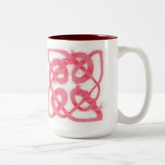 ROSE CELTIC KNOT Tall Maroon Two-Tone Mug (Right)