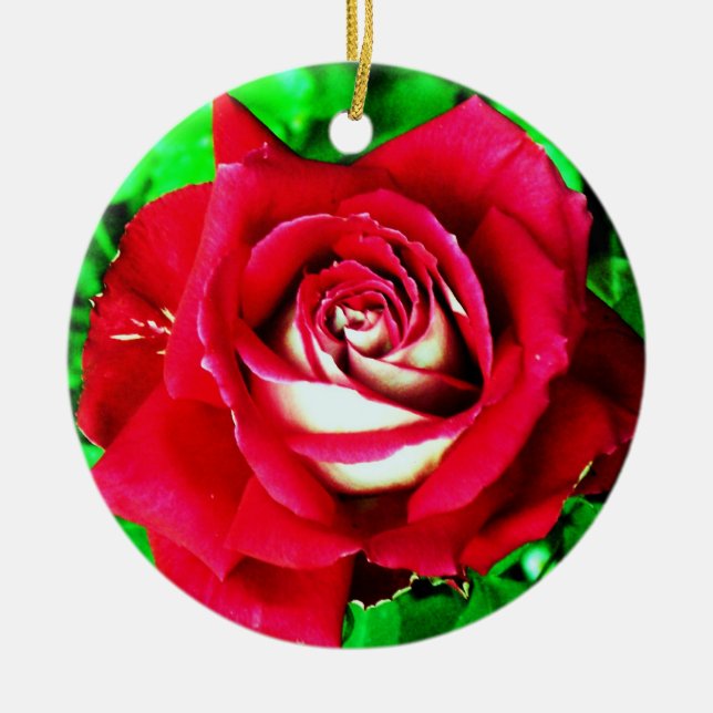 Rose Ceramic Tree Decoration (Front)
