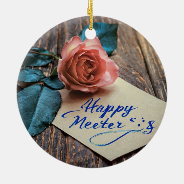 Rose Ceramic Tree Decoration (Back)