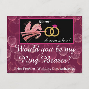 Rose Champagne & Mediaeval Knight for Ring Bearer  Postcard