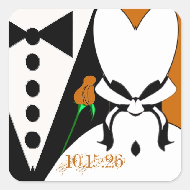 Rose Changes colour to coordinate with your event! Square Sticker (Front)