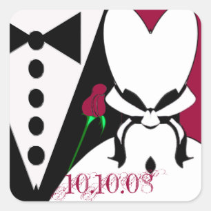 Rose Changes colour to coordinate with your event! Square Sticker