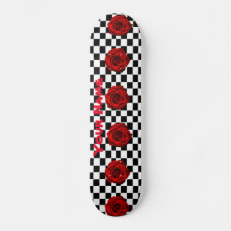 Rose Checker Design Skateboard