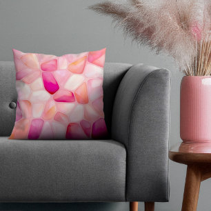 Rose Cherry Blossom and Peach Watercolor Cushion