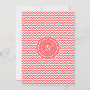 Rose Chevron Monogrammed Wedding Invitation