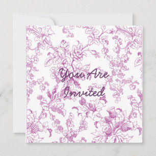 Rose Chintz Floral Pattern Invitation