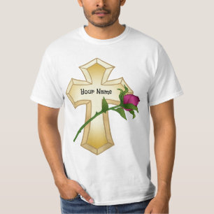 Rose Christian Cross T-Shirt