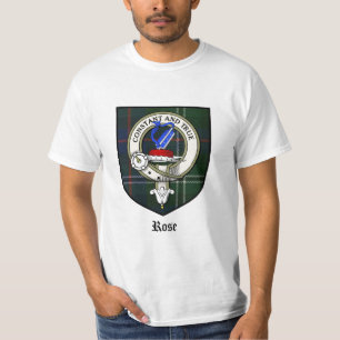 Rose Clan Crest Badge Tartan T-Shirt
