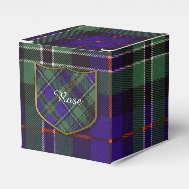 Rose clan Plaid Scottish tartan Favour Box (Front Side)