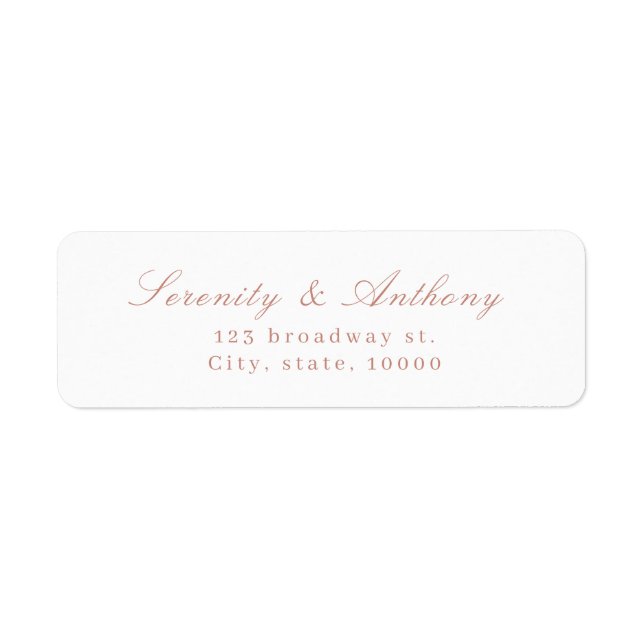 Rose Classic Elegance Script Simple return address (Front)