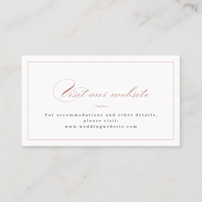 Rose Classic Elegance Script Website Insert Card (Front)