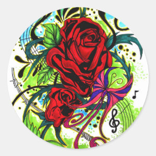 Rose Classic Round Sticker
