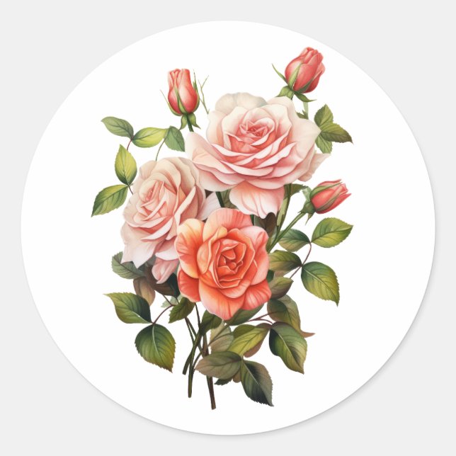 ROSE CLASSIC ROUND STICKER (Front)