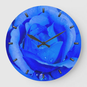 Rose Clock Blue Rose Flower Wall Clock Rose Gift