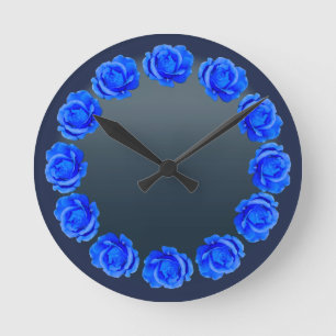 Rose Clock Blue Rose Flower Wall Clock Rose Gift