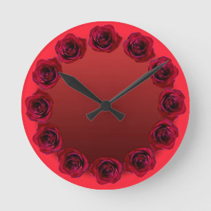 Rose Clock Red Rose Flower Wall Clock Rose Decor