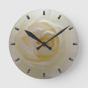 Rose Clock White Rose Flower Wall Clock Rose Decor