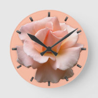 Rose Clock Wildrose Wall Clock Peach Rose Decor