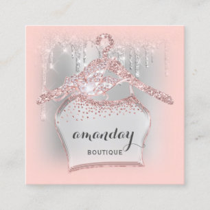 Rose Closet Cloth Hanger Dress  Boutique Silver Square Business Card