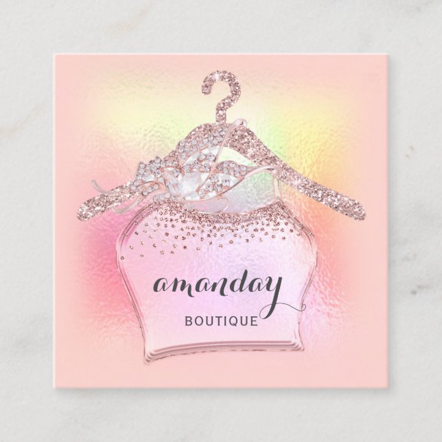 Rose Closet  Cloth Hanger Dress  Boutique Square Square Business Card (Front)