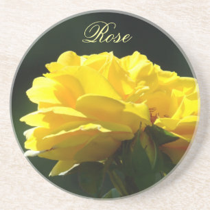 Rose coasters custom Yellow Rose Flowers