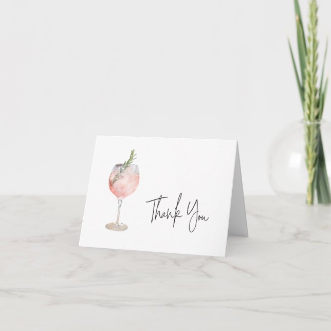 Rose Cocktail Thank You Card (Front)