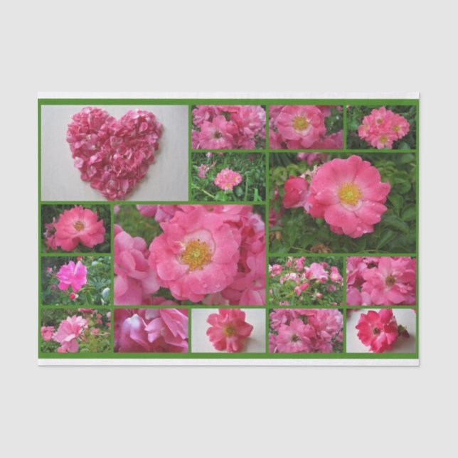 Rose Collage Pink Supreme-Tissue Wrap Paper (Front)