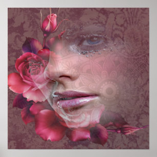 Rose Coloured Beauty Poster