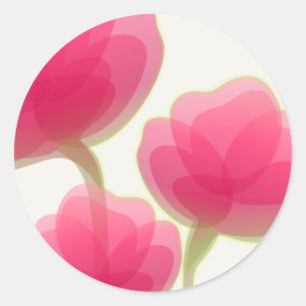 Rose Coloured Flowers Classic Round Sticker