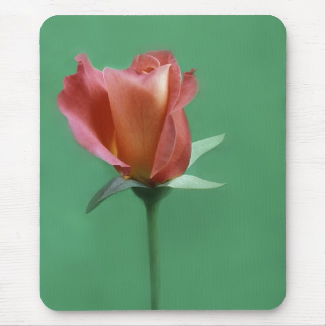 Rose-coloured Rose Mouse Mat (Front)