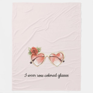 Rose Coloured Sunglasses Fleece Blanket