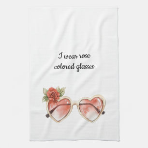 Rose Coloured Sunglasses Tea Towel