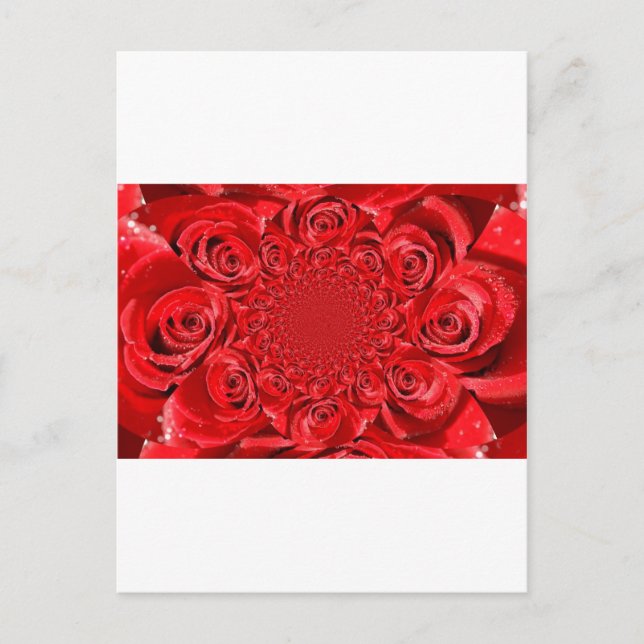 Rose-Coloured World: Floral Fantasy Holiday Postcard (Front)