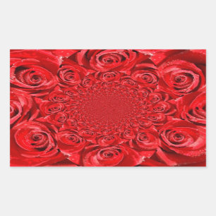 Rose-Coloured World: Floral Fantasy Rectangular Sticker