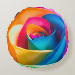Rose colours round cushion