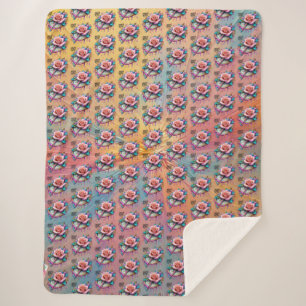 "Rose Compass: A Symbol of Love and Bliss" Sherpa Blanket