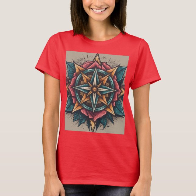 Rose Compass: Love, Spirit, and Bliss T-Shirt (Front)