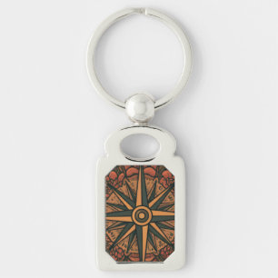 Rose Compass of Bliss Key Ring