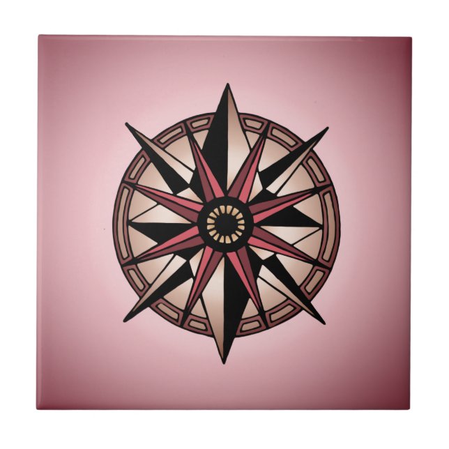rose compass star tile (Front)