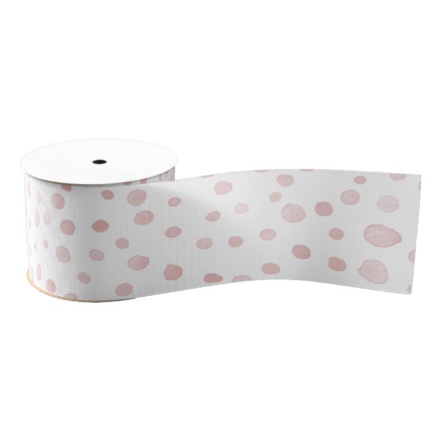 Rose Confetti Watercolor Dots Ribbon Grosgrain Ribbon (Spool)