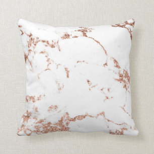 Rose Copper Gold White Glitter Marble Gray Glitter Cushion