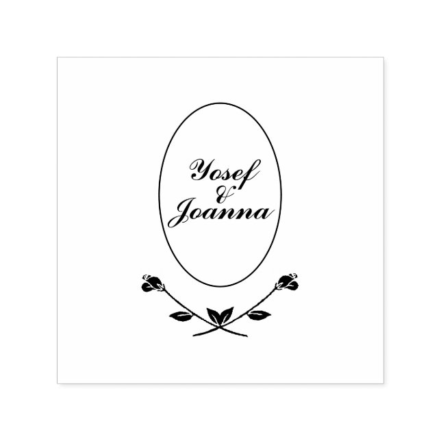 Rose Couple Name Self-inking Stamp (Design)
