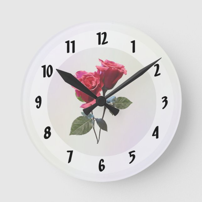 Rose Couple Round Clock (Front)