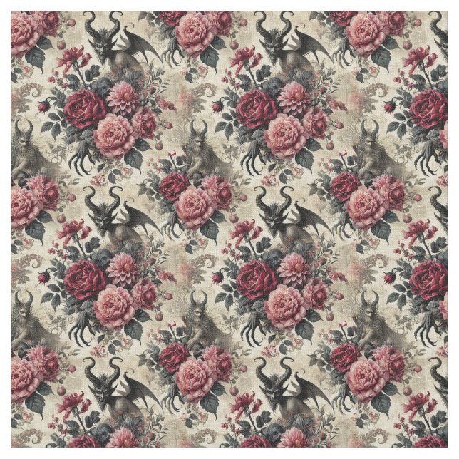 Rose Crematory – Gothic Dense Tile Fabric (Close Up)