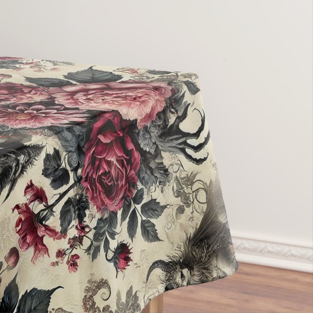 🔥 Rose Crematory – Gothic Large Pattern Tablecloth (In Situ)